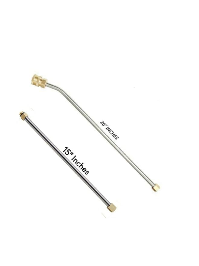 Stainless Steel Pressure Washer Spray Wand with 45 Degree Bend, 20 Inch Extension Rod, 5000 PSI, QC Adapter, Includes 15 Inch Straight Rod-picture-20