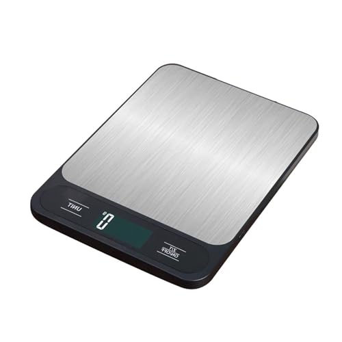 Báscula Digital de cocina for alimentos multifunción balanza de acero inoxidable 304 pantalla LCD que mide gramos onzas cocinar y hornear,Báscula de precisión(Black 10KG)