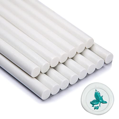 Wax Seal Stick, Zifospy 15 Pieces Glue Gun Wax Seal Sticks for Wax Seal Stamp,White Sealing Wax Sticks for Wedding Invitations, Cards, Envelopes
