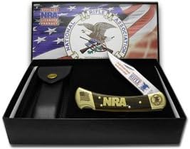 Buck 110 NRA National Rifle Association Wooden Folding Hunter Custom Pocket Knife