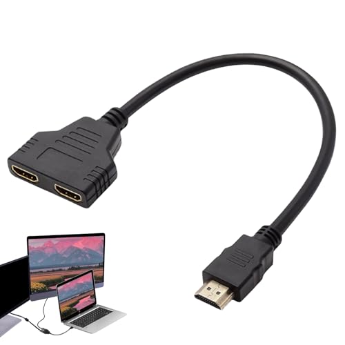 BOULESENM Adaptador Divisor HDM1,Cable Adaptador Divisor 1 a 2 vías,HDM1 2 Entradas 1 Salida,1080P Macho a HDM1s Doble Hembra,para Televisores de Alta Definición,Monitores LED,LCD y Proyectores