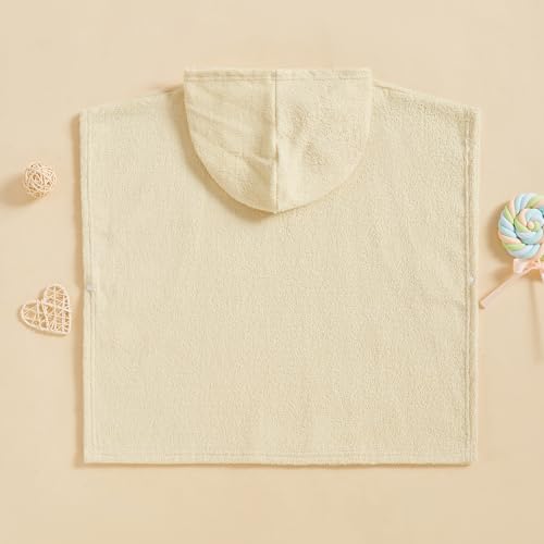 Image of woshilaocai Toddler Swim Coverup Boy Girl Terry Cloth Hooded Poncho | Baby Swimsuit Cover Up for Pool, Surf, Solid Color, Swimming Cover-ups for 1-8 Years Old Little Kids, Summer Beach Towel
