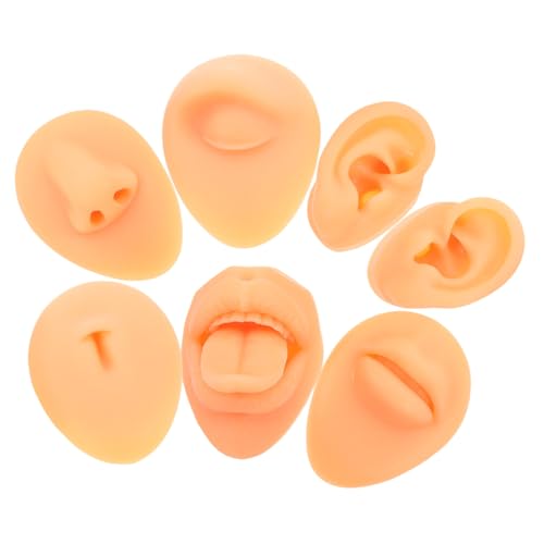 Healeved Silicone Ears Nose Mouth Tongue Model Set for Piercing Practice and Display
