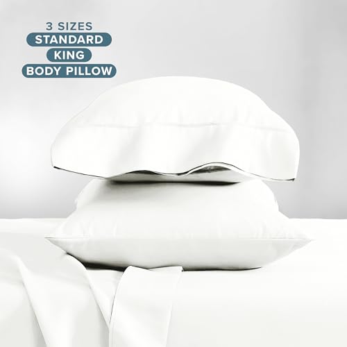 Image of Bare Home Microfiber Pillow Cases - King Size Set of 2 - Cooling Pillowcases - Double Brushed - Ivory Pillowcases 2 Pack - Easy Care (King Pillowcase Set of 2, Ivory)