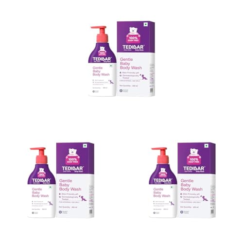 Image of Tedibar Rich Moisturising Baby Body Wash 400ml with Skin Friendly PH | 100% Soap & Alkali Free | Prevents Dryness & Rahses | Dermatologically Test (Pack of 3)