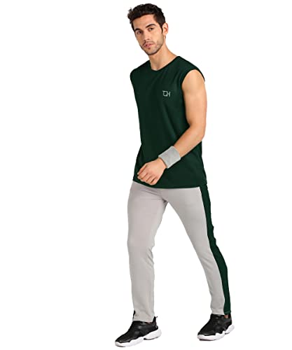 Image of TQH Sleeveless T Shirts for Men | Vest for Men | Tank Top Man | Sando for Man | Men's Sleeveless Gym Vest Round Neck Solid Casual T-Shirt for Workout Running Sports Beach