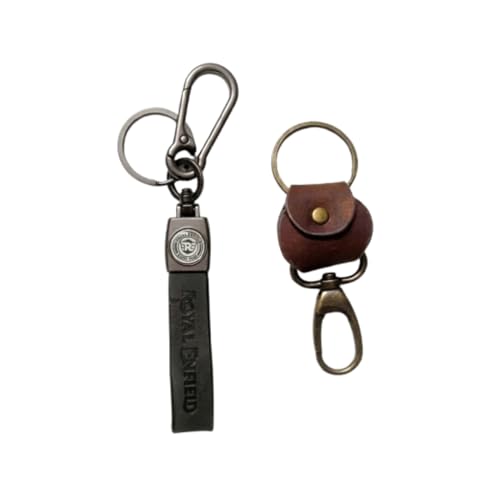 Image of Leather Strap Keychain, Embossed Logo Design, Durable Premium Key Ring for Bike Lovers & Gift Use
