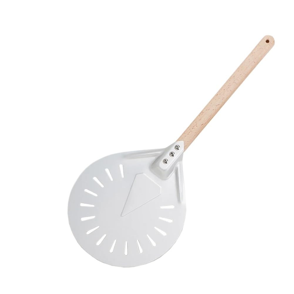 Pala Per Pizza Pala for pizza in alluminio, sollevatore for bucce, manico in legno antiscivolo, pala for pane e torte, taglierina for formaggio, accessorio for cottura al forno(10 inch)