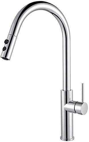 Robinet de lavabo rotatif verticalement avec placage durable pour salle de bains