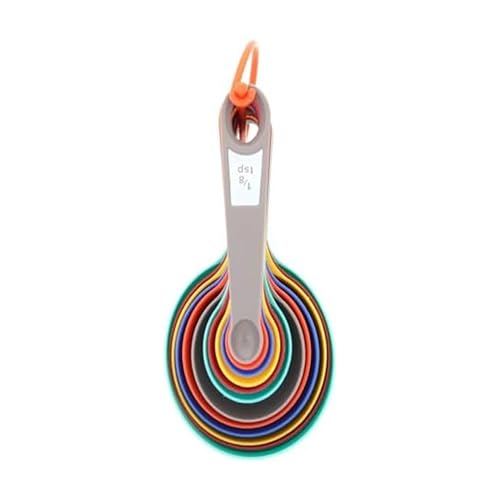 Image of Farberware Measuring Cups and Spoons Set, 12-Piece Rainforest Collection with Color-Coded Nesting Design for Cooking and Baking, Dishwasher Safe