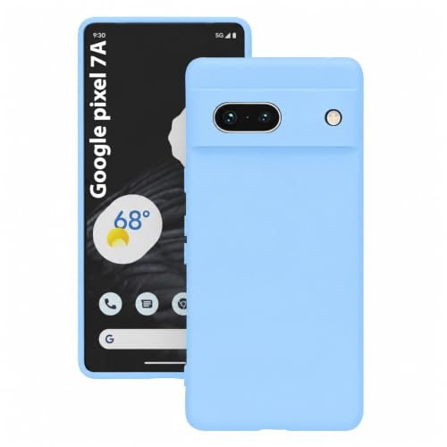 Image of KACA Silicone Back Case for Google Pixel 7a, Soft-Touch, Shockproof Phone Back Cover for Google Pixel 7a (Blue)