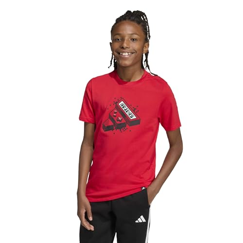 adidas Unisex Kids Gaming Graphic T-Shirt Junior, Pure Ruby, 15-16 Years