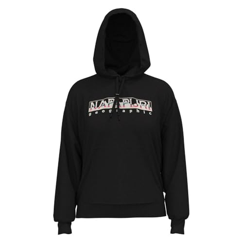NAPAPIJRI Sweat-shirt pour femme Capuche et poche à l'avant., Noir , S