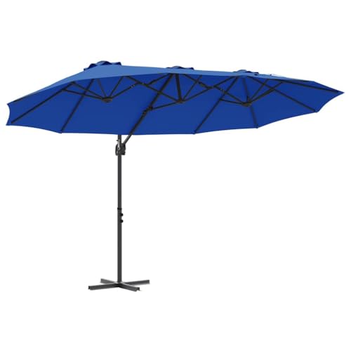 Parasol Inclinable Manivelle Protection UV Toile Rectangulaire Polyester Jardin et Balcon