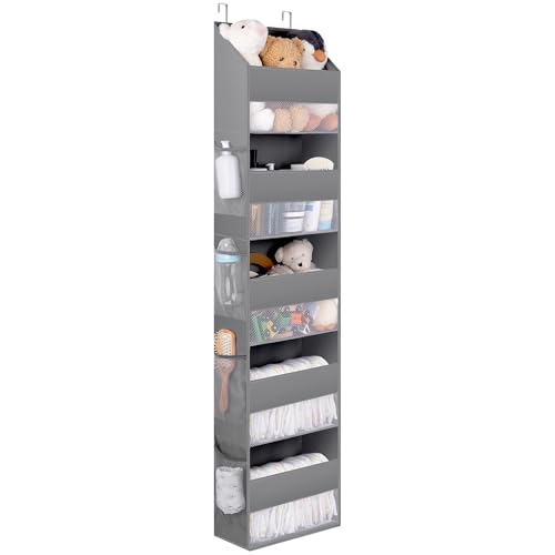 Image of GRANNY SAYS 5-Shelf Fabric Over Door Hanging Organizer, Back Door Storage Organizer, Behind of Door Storage Organizer, Closet Hanging Storage for Bedroom Living Room, Gray