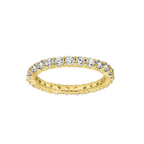 Marilyn Monroe Round Cut Eternity Ring | Rhodium,Yellow Gold & Rose Gold Plated 925 Sterling Silver Infinity Band for Women | 2-2.5-Carats Cubic Zirconia CZ Simulated Diamond
