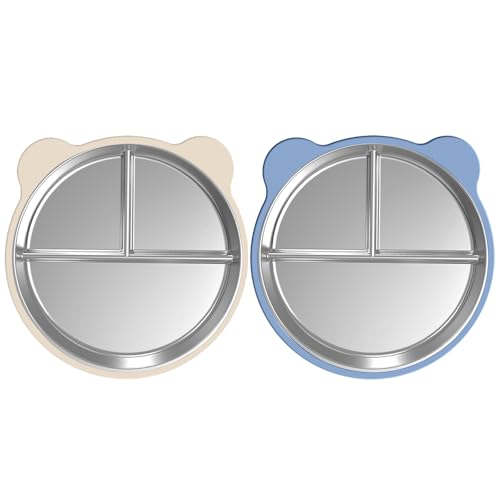 ステンレスボウル欠落スリップシリコーンベース食品と水用の浅い皿小型ペット用抗毛疲労デザイン旅行に優しい小型ペットボウル