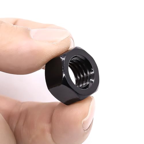 Image of 5 /16 inch-18 Black Hex Nuts, 304 Stainless Steel 18-8, Hexagon Head Nuts for Home Automotive DIY User, Black Coated Finish, Hex Drive, 50 PCS