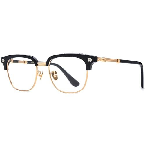 Image of HEPIDEM Acetate Glasses Frame Men Women Square Eyeglasses Optical Spectacles 9395