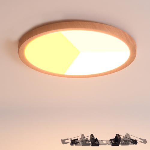 Alpinaluz LED Downlight Wood Effect Ø225mm 18W – Surface or Reces...