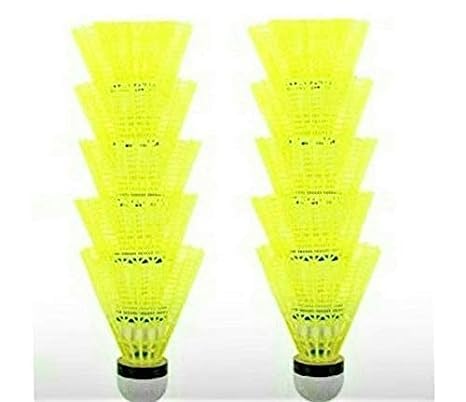 Long Durable Nylon Shuttlecock (Multicolour) - Pack of 10 Badminton Feather Shuttle Cork Bounded Evenly by Nylon Thread (Speed 76, Medium) || Variations (B0C9R1FMKY) Amazon Price History, Amazon Price Tracker