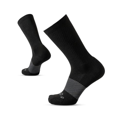 OS1st Wicked Comfort Merino Wool Crew Socks – Max Cushion, Light Compression, Blister Protection, Breathable