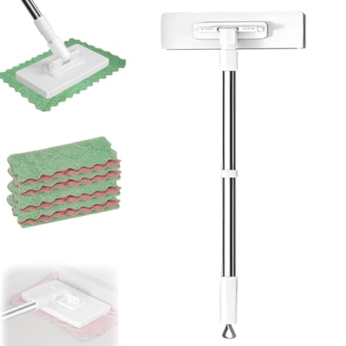 Fregona Antipolvo Desechable, Disposable Dust Mop, dust mops for Floor Cleaning, 39' Long Handle Wet...