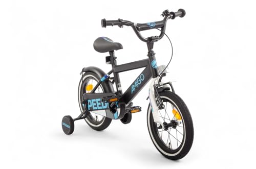 AMIGO Speeder - Kinderfahrrad - 14 Zoll - mit Handbremse, Rücktritt,...