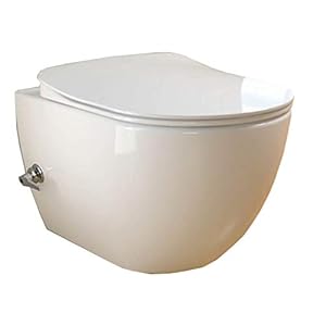 CREAVIT FE322.05 geïntegreerde koud- en warmwaterkraan zonder spoeling hangende douche Wc Taharet bidet Taharat intieme douche incl. slim soft-close deksel