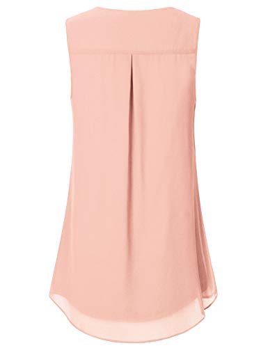 Timeson Tunic Tops For Leggings For Women,Summer Sleeveless Blouses Business Casual Woman's Maternity Dressy Long Shirts Chiffon Blouses Tanks Office Work Wear Swing Camisole Shell Dark Pink Medium #TOP1