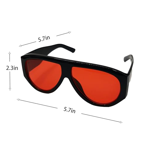 VIGUEUR Retro Aviator Sunglasses - Vintage Designer Sun Glasses, Black and Red3