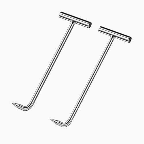 ZIMGOD 2 Pcs Manhole Hooks Key 20cm Long, Small Storm Drain Cover Lifter Tool, Shutter Shop Restaurant Drain Cover Hook Lifting Puller, Easy to Carry