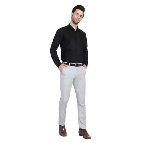 Image of Men's Reguler Fit Polycotton Trouser Pant's Formal Trouser Casual Trouser Pant (in, Numeric, 38, Regular, Lights Greys)