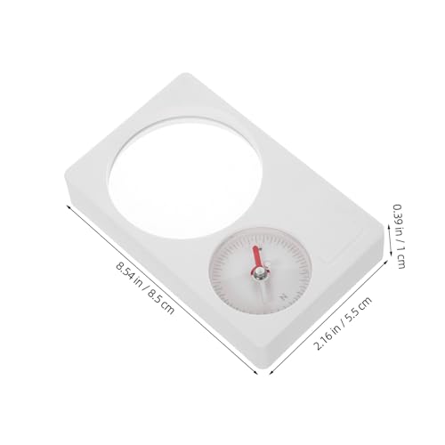 Brújula portátil mini POPETPOP blanca con lupa miniatura 7