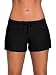 Satinior Women Swimsuit Shorts Tankini Swim Briefs Side Split Plus Size Bottom Boardshort Summer Beach Swimwear Trunks (XL Size, Black)