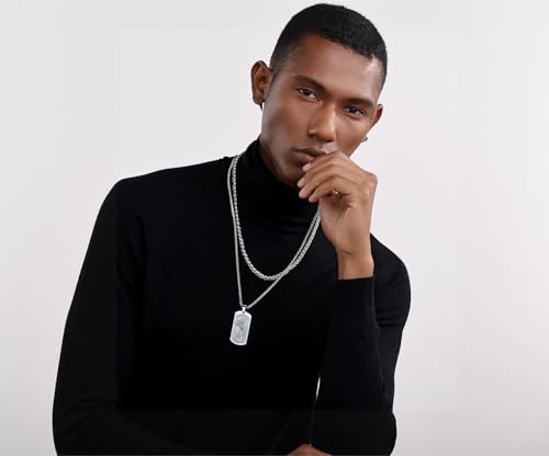 PROSTEEL Stainless Steel Chain Necklace for Men Women, Wheat Chain/Rope Chain, Black/Silver/Gold Tone, W:3mm/6mm, L: 18/20/22/24/26/28/30 inch, Come with Box3