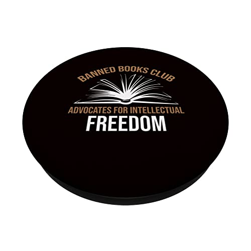 Banned Books Club Advocates for Intellectual Freedom PopSockets Swappable PopGrip, Black - Image 2