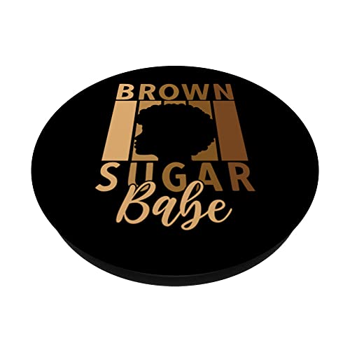 Brown Sugar Babe Melanin Black History Month Juneteenth PopSockets Swappable PopGrip - Image 2