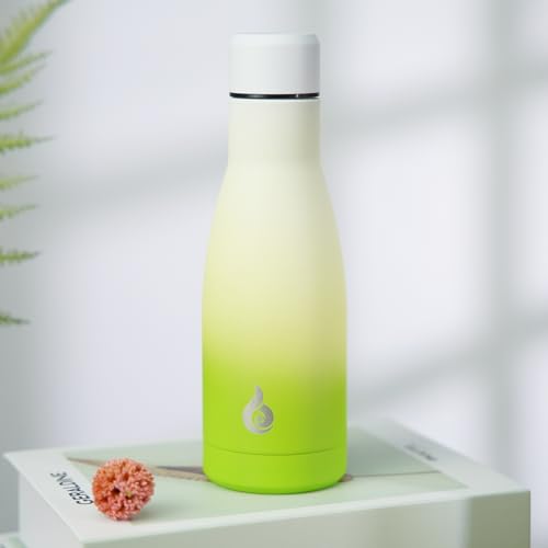 Image of BJPKPK Insulated Water Bottle 12oz Small Stainless Steel Water Bottles Reusable Metal Thermal Keep Cold and Hot,Elegant Green