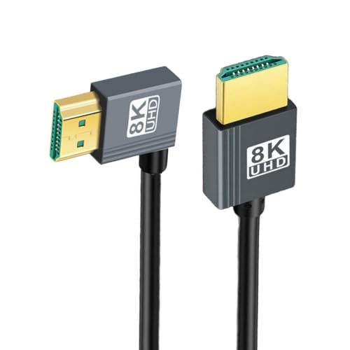 Cable HDMI 2.1 8K 60Hz chenyang ángulo recto 90 grados 48Gbps 4K 120Hz flex 0.5M 1