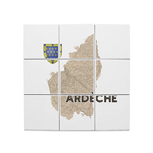 Carreaux céramique décoratifs Ardèche 07 carte ancienne Privas tableau faïence mural
