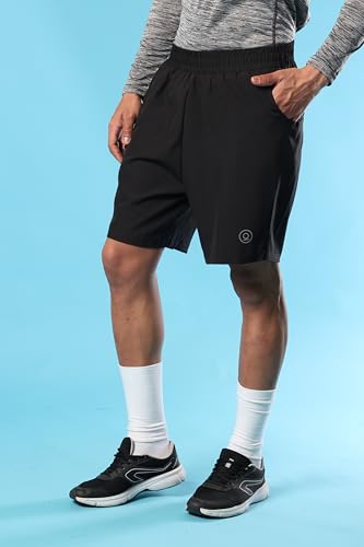 Image of CHKOKKO Men Shorts for Gym Sports or Running | Dry-Fit Fabric Single Layered Active Summer Workout Wear Knee Length Regular Fit | Elastic Waist with Front and Back Pockets