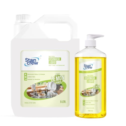 Image of Natural Dishwash Liquid | Non-Toxic | Ph Balanced | LABSA Free | Eco-Friendly | with 2X Foaming | Powerful Grease Cleaner | Leaves No Residue | Pack of 1 (750ml)