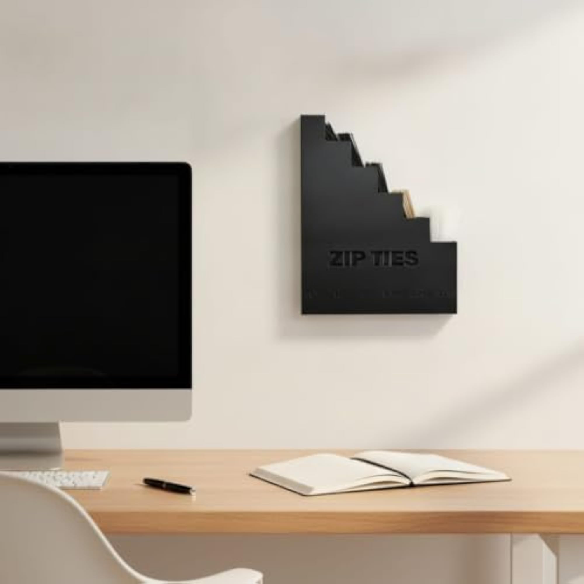 Quick Access Zip Tie Organizer Stepped Holder, Wall Mount