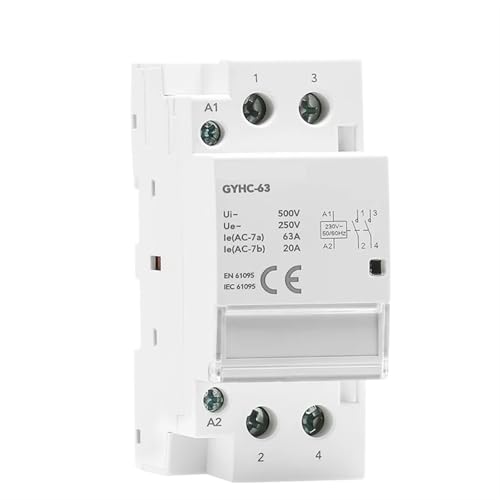 Contacteur CA rail DIN 2P 40A 1NO1NC pour piloter une pompe ou un chauffe-eau