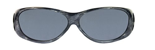 Fitovers Eyewear - Lotus Collection Designed to Fit Over Medium Oval Frames Not Exceeding 141mm X 40mm - Smoke Marble/polarized Grey2