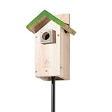 3/4 Thick Cedar Bird Houses with Metal Predator Guard, Nesting Box Birdhouse for Easy Cleaning, Bird Box for Outdoor Swith Viewing Window, Outdoor Wild Bird Watching, Swallow Wren Chickadee…