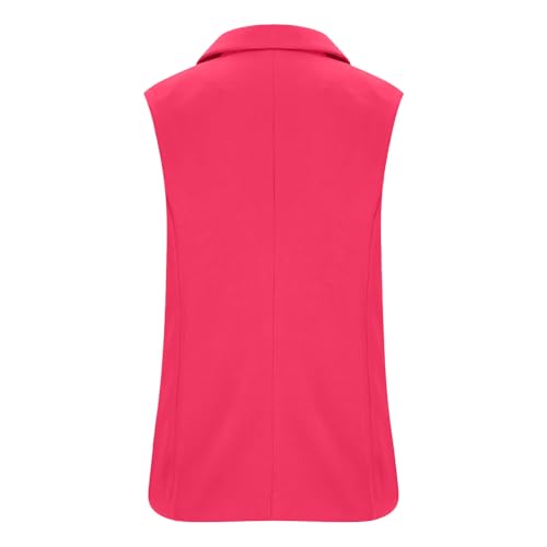 Image of Women's Summer Plus Size Sleeveless Blazer Vest Lightweight Business Jackets Fashion Casual Work Office Tops with Pocket