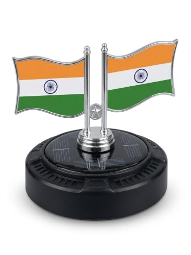 Image of Solar Flag for Car Dashboard | Aroma Diffuser Air Freshener for Car | Solar Rotating Flag for Car Interior | Interior Perfume Diffuser for Office Desk & Table Decoration