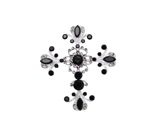 Image of Faship Gorgeous Rhinestone Crystal Cross Crucifix Pin Brooch